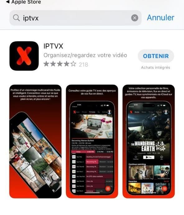 Utilisation des Services IPTVX sur Appareils Apple